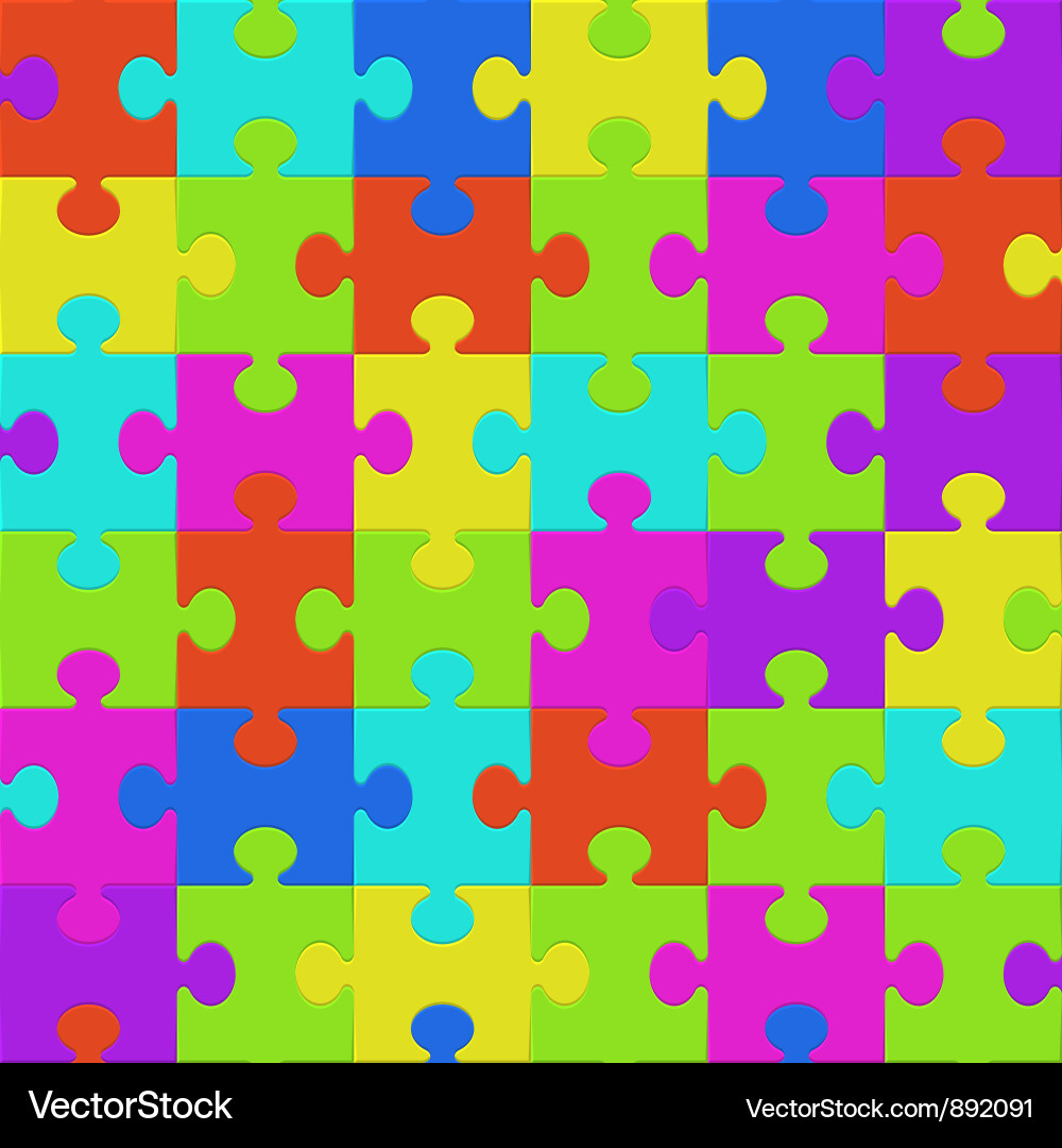 Colorful Puzzle Seamless Pattern Vector Image