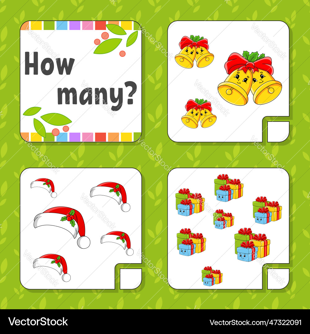 Counting game for children happy characters Counting game for children happy characters Vector Image
