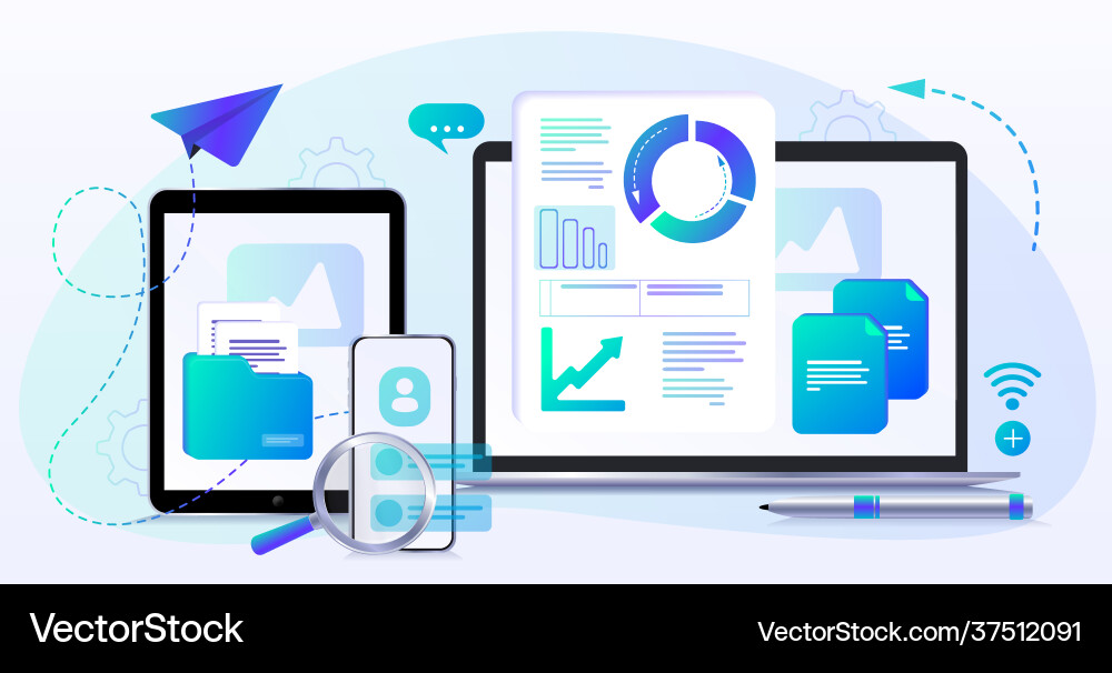 Data set process classification database Data set process classification database vector image