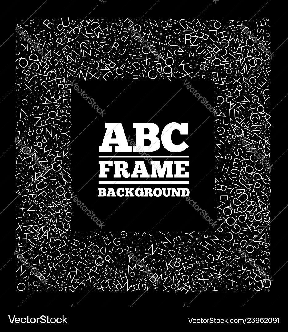 Frame created from the letters of different sizes Frame created from the letters of different sizes vector image