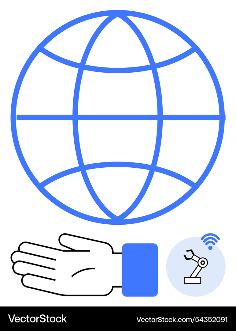 Global network integration with automation vector image