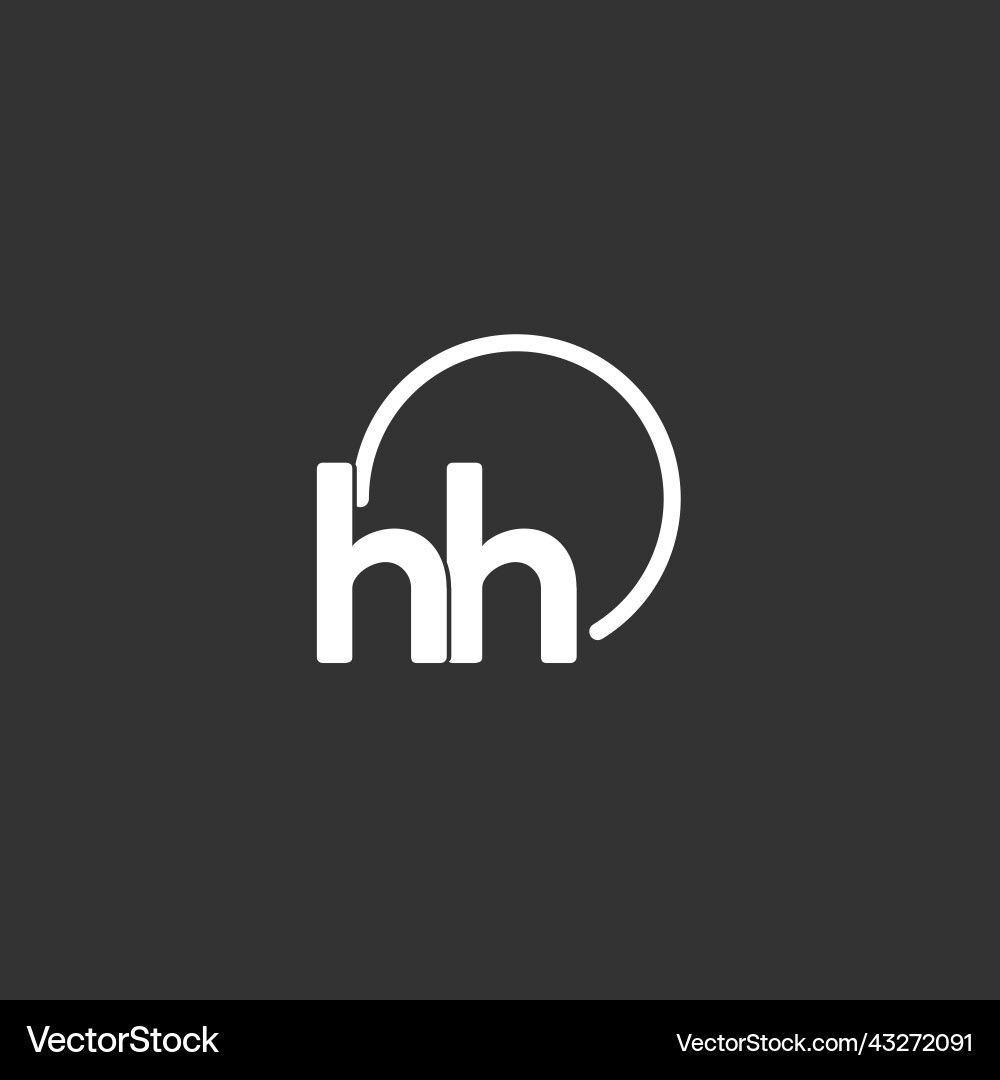 Hh initial logo with rounded circle Vector Image
