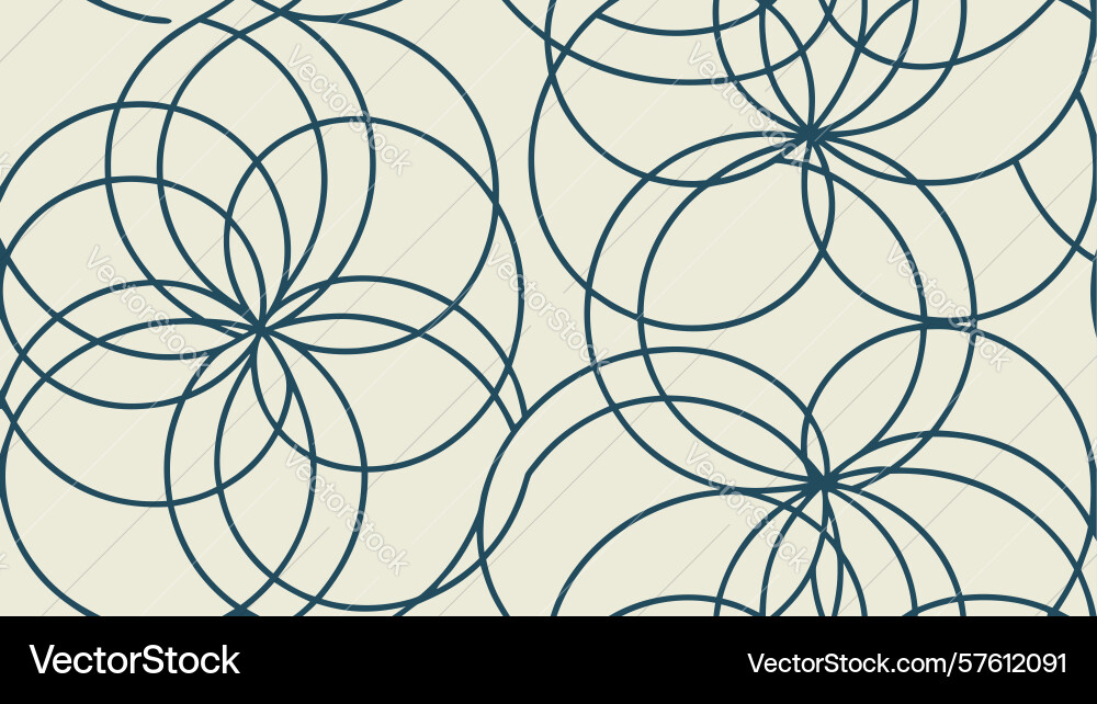 Intersecting circles pattern harmonious geometric vector image