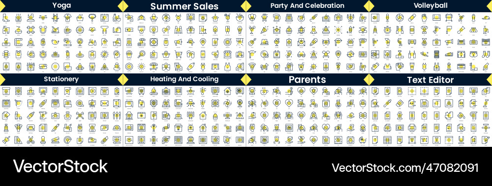 Linear style icons pack in this bundle include vector image