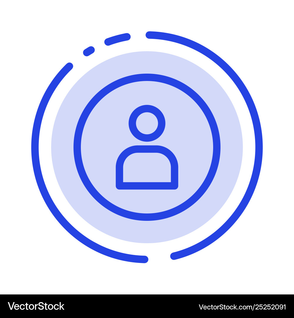 Man worker basic ui blue dotted line icon Vector Image
