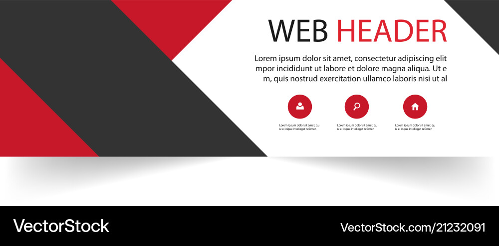 Modern Web Header - Black & Red vector image