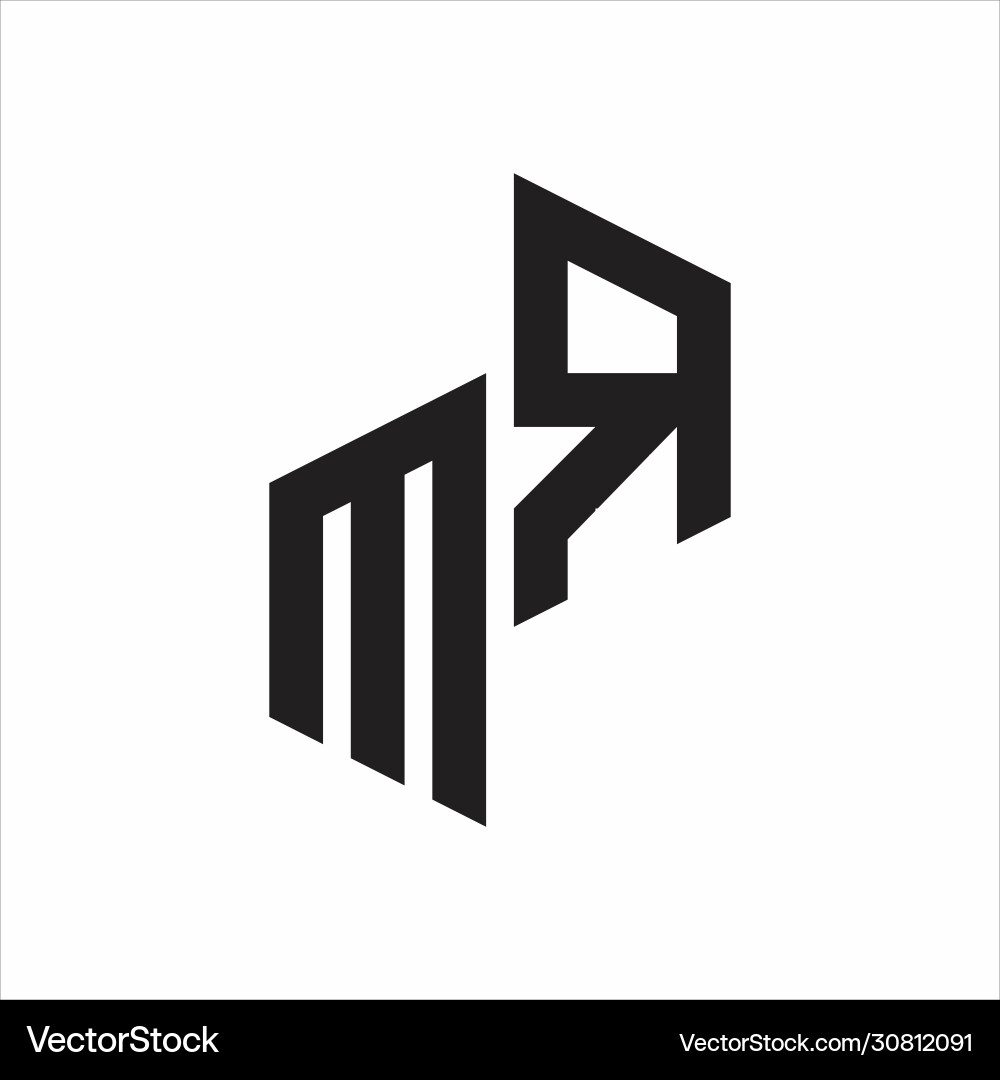 Mr initial letters logo monogram with up to down vector image