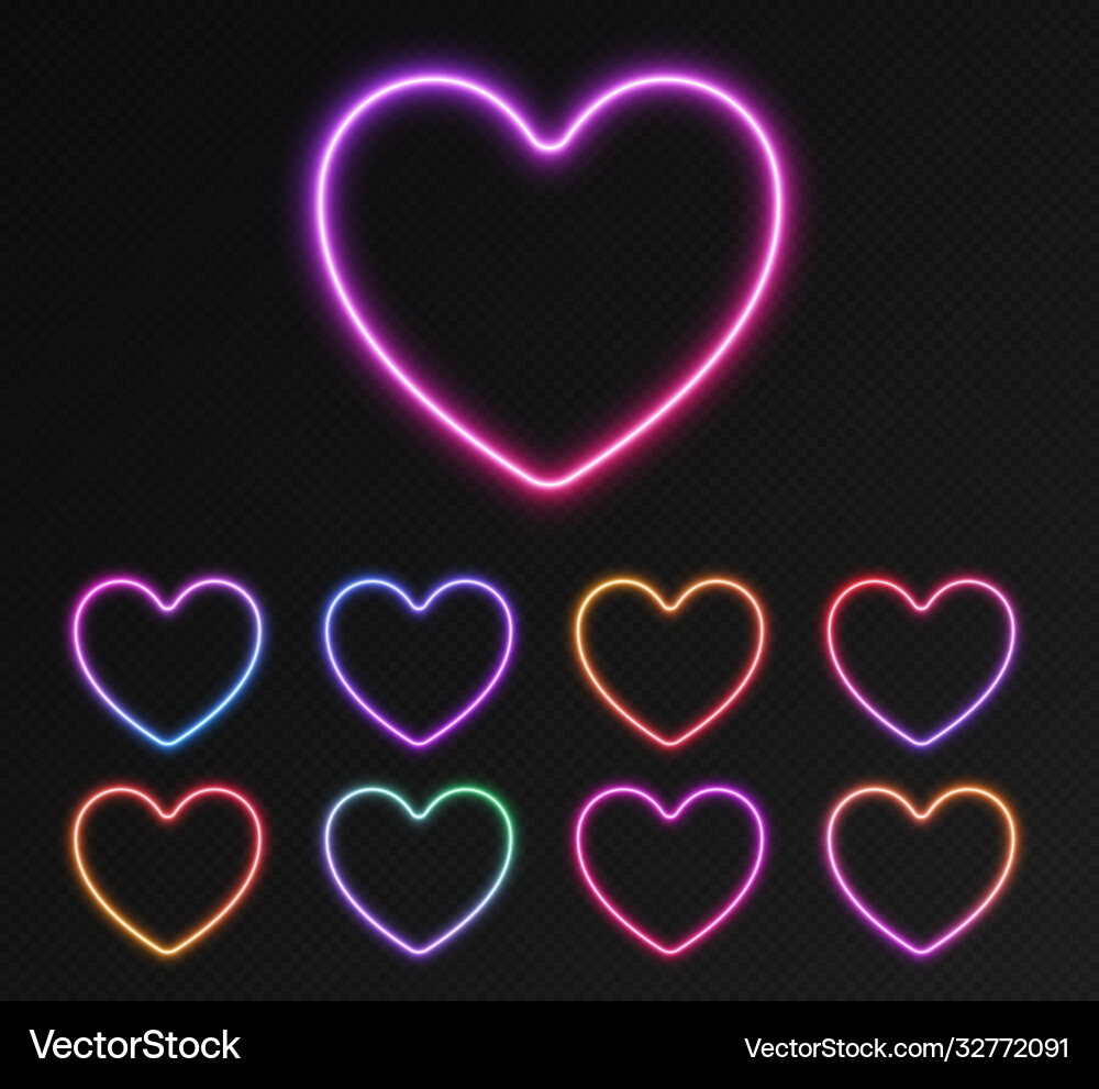 Neon gradient frames set collection colorful Neon gradient frames set collection colorful Vector Image