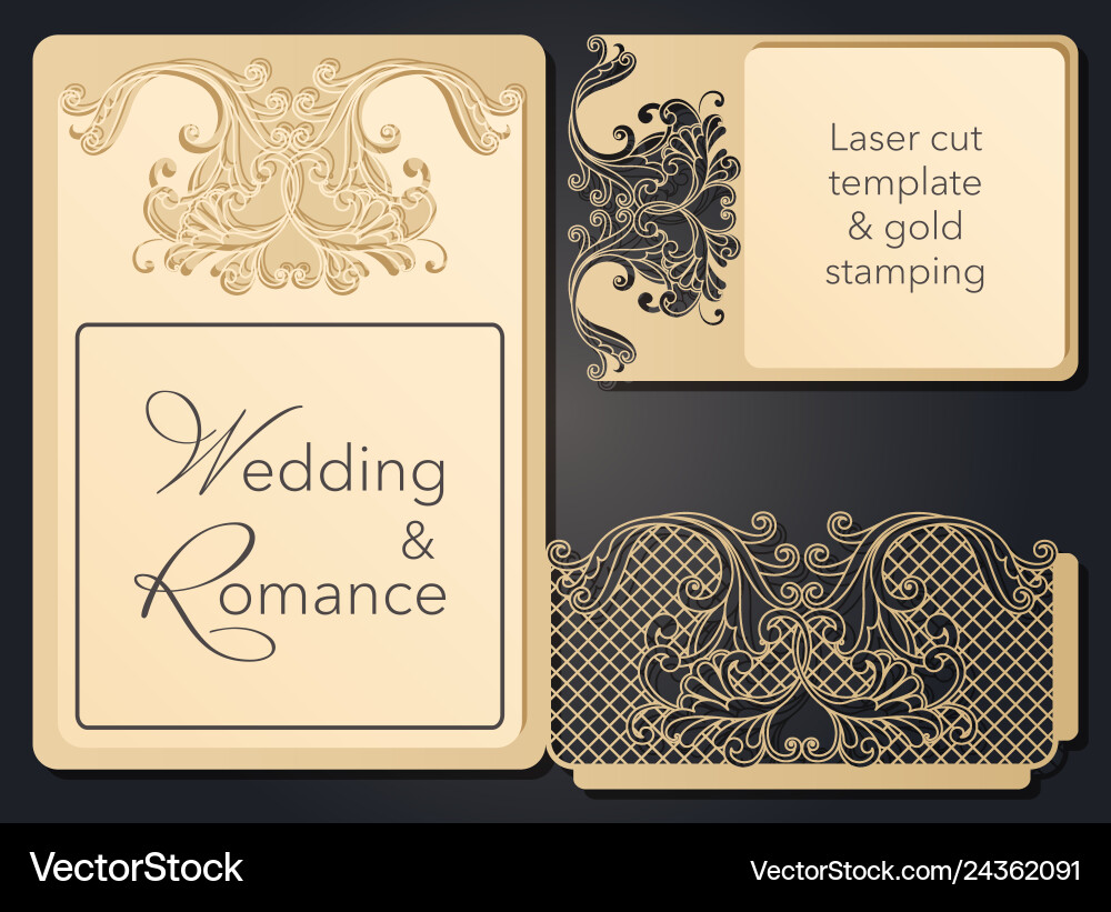 Patterned pattern for laser cutting openwork Vector Image