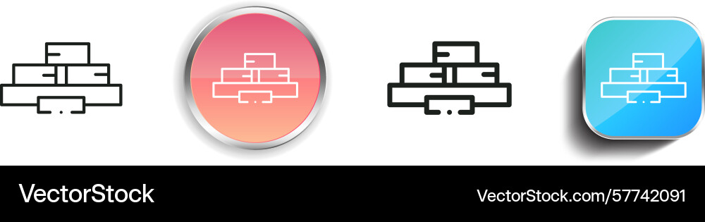 Products icon thin linear regular and button Products icon thin linear regular and button vector image