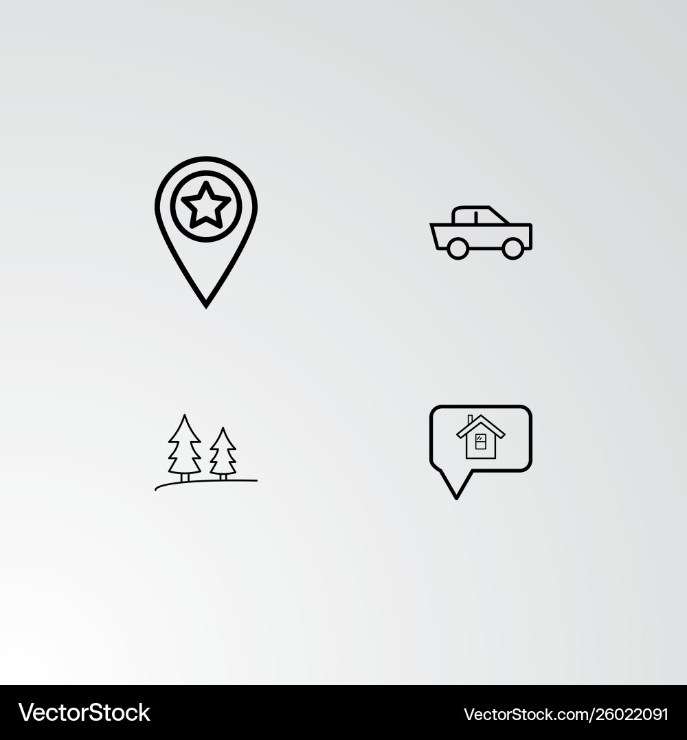 Set 4 perfect icons for navigation Vector Image