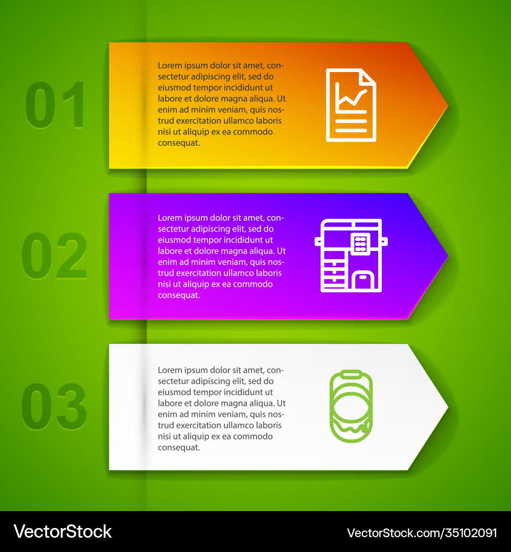 Set line document with graph chart copy machine Set line document with graph chart copy machine vector image