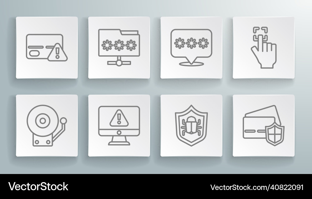 Set line ringing alarm bell folder with password Set line ringing alarm bell folder with password Vector Image