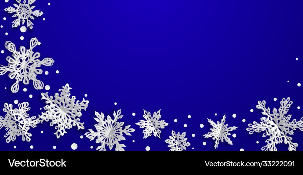 Weihnachtshintergrund mit Volumenpapier Schneeflocken Weihnachtshintergrund mit Volumenpapier Schneeflocken Vektorbild