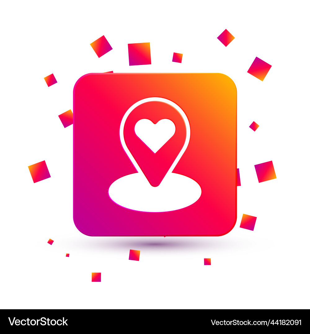 White map pointer with heart icon isolated White map pointer with heart icon isolated vector image