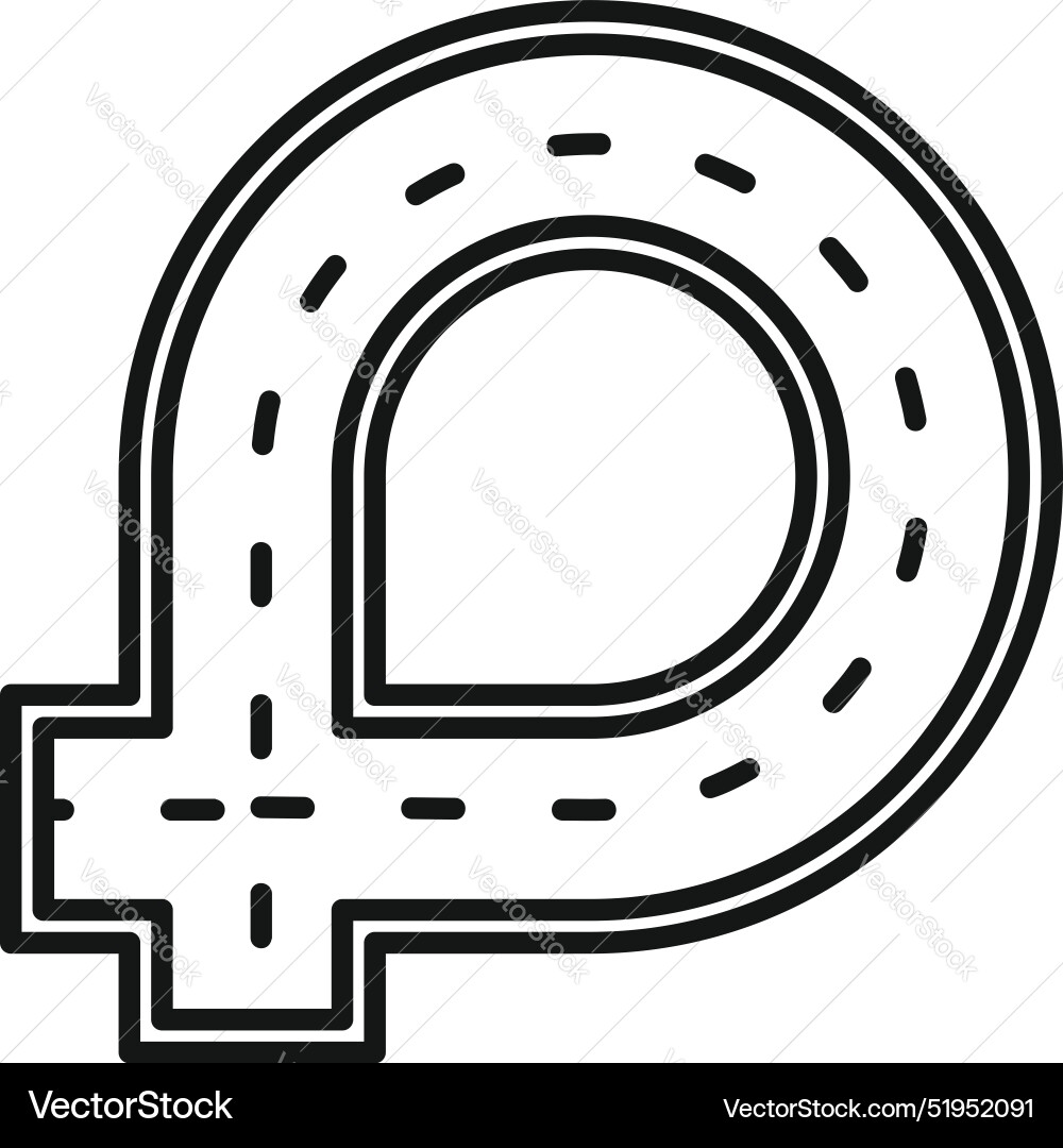 Winding road leading to a roundabout traffic Vector Image