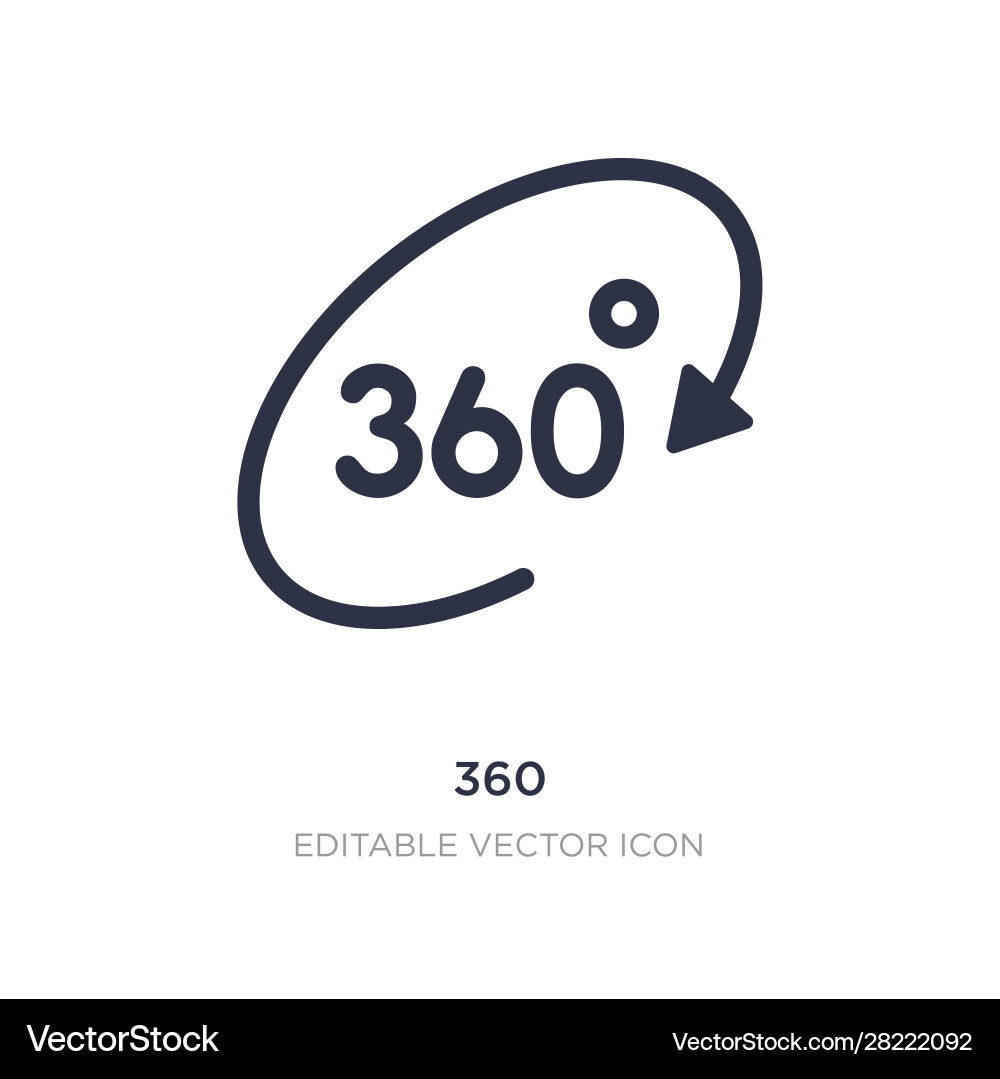 360 icon on white background simple element from 360 icon on white background simple element from vector image