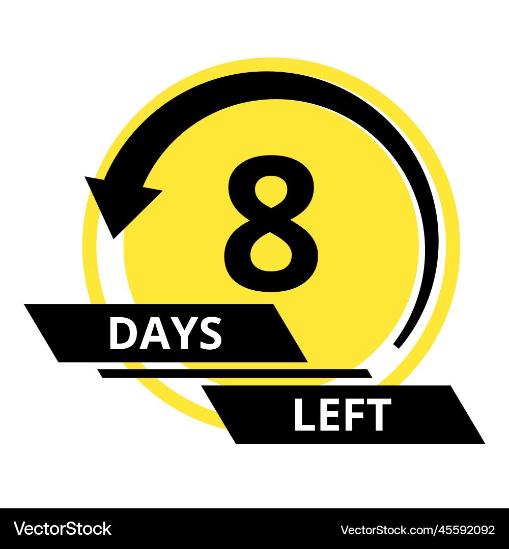 8 Days Left Countdown Timer vector image