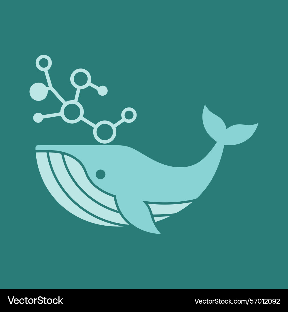 Abstract whale with molecular structure design vector image