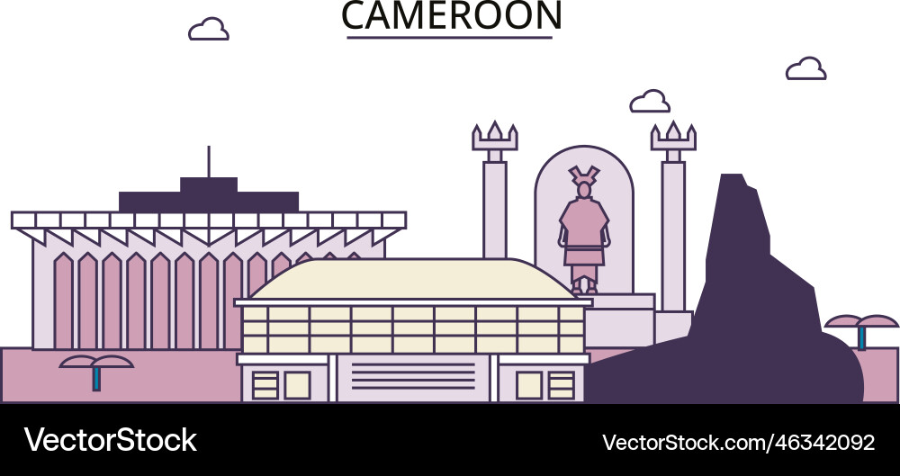 Cameroon tourism landmarks city travel Cameroon tourism landmarks city travel vector image