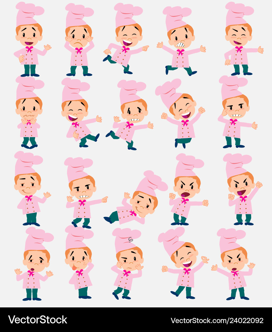 Cartoon character chef set with different Cartoon character chef set with different vector image
