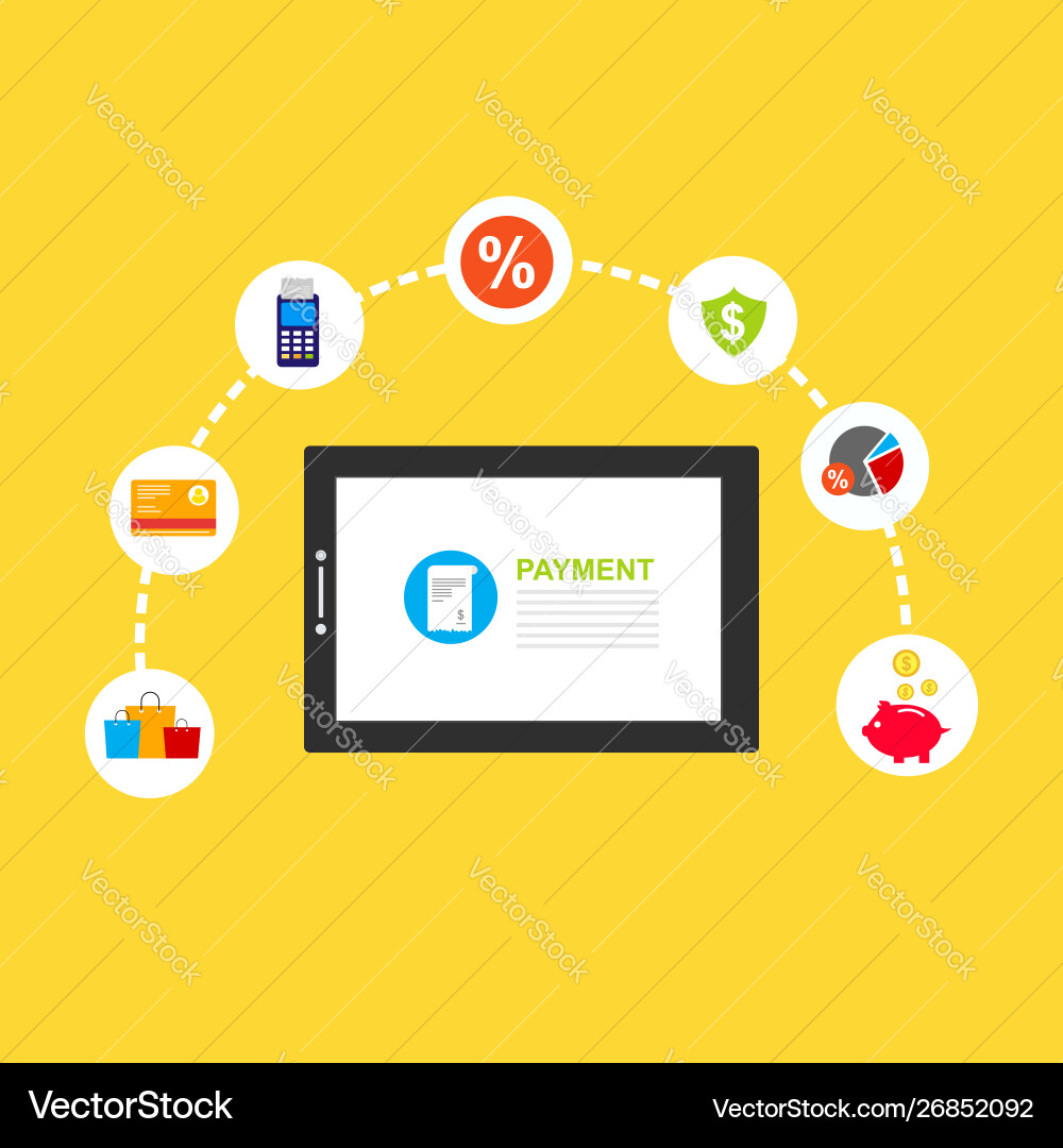 Concept online and mobile payments for web page Concept online and mobile payments for web page vector image
