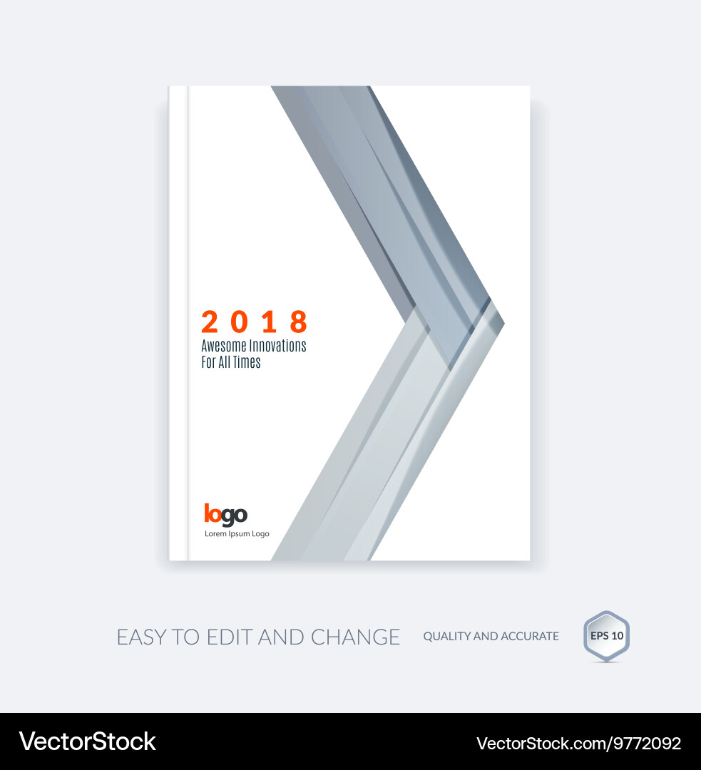 Cover design template with arrow in material style Vector Image