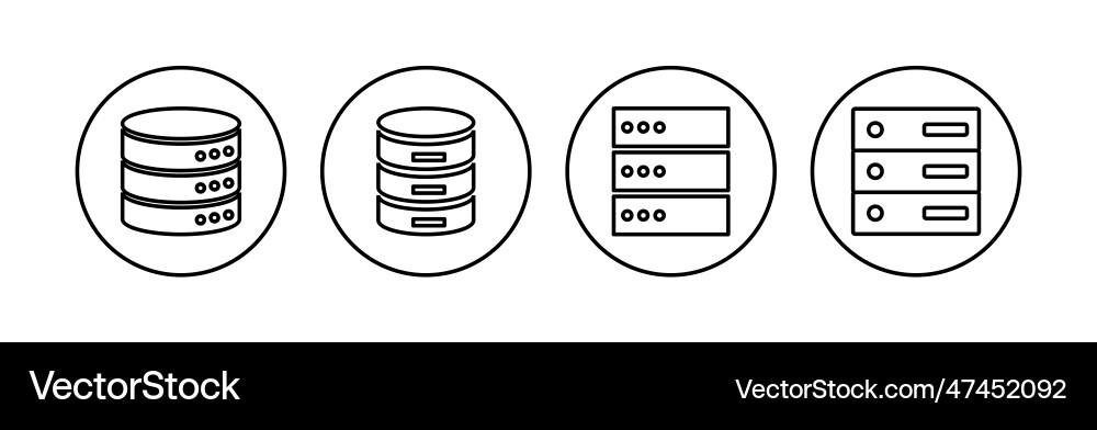Database icon set Vector Image