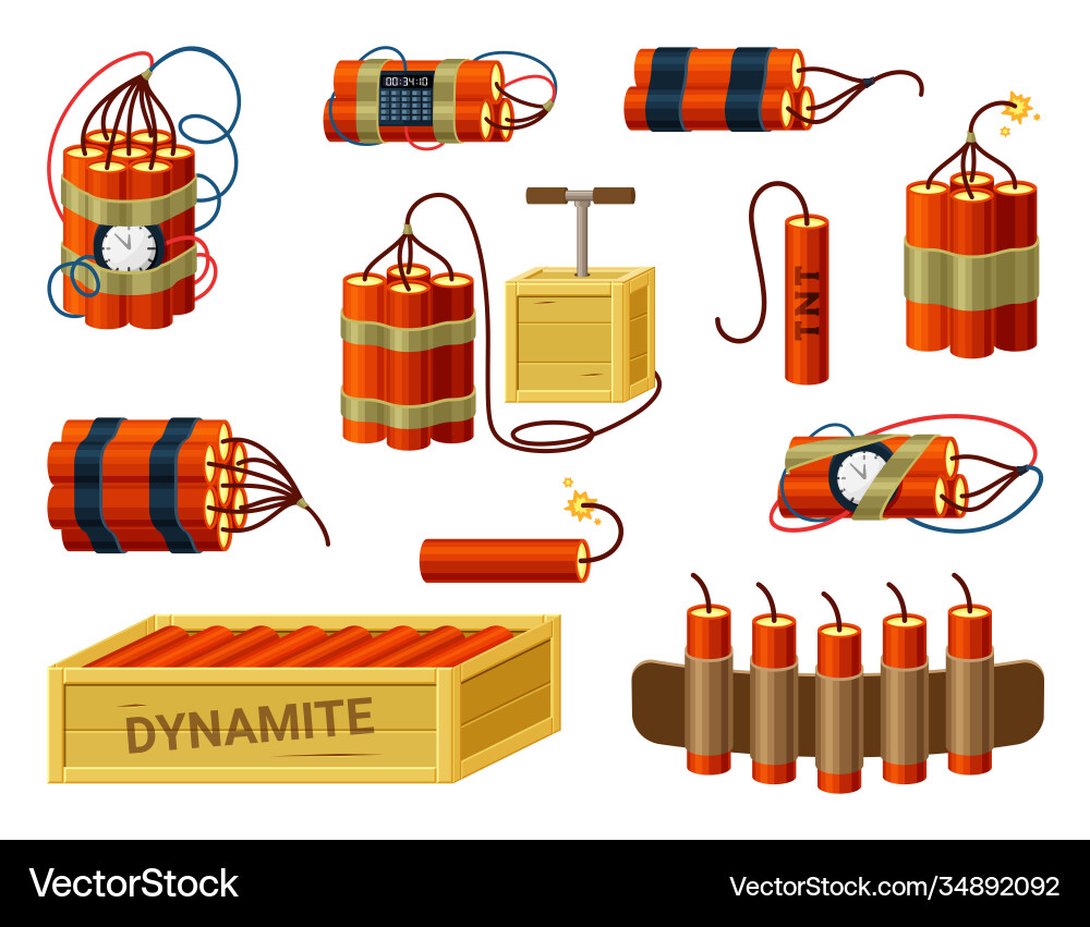 Dynamite Bundle Set - Explosives Vector Image