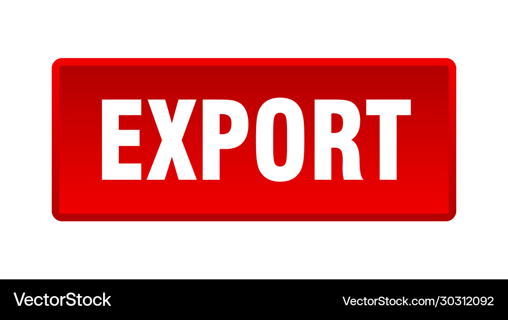 Export button square red push Vector Image