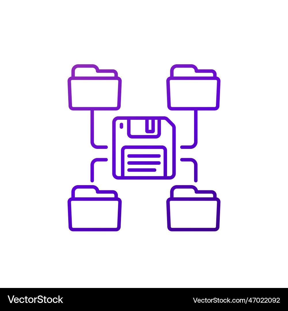 Folders for backup line icon Vector Image