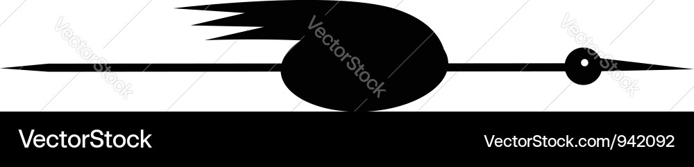 Funny stork black silhouette for your design Vector Image
