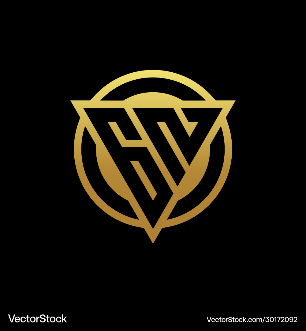 Gn logo monogram with triangle shape and circle Vector Image