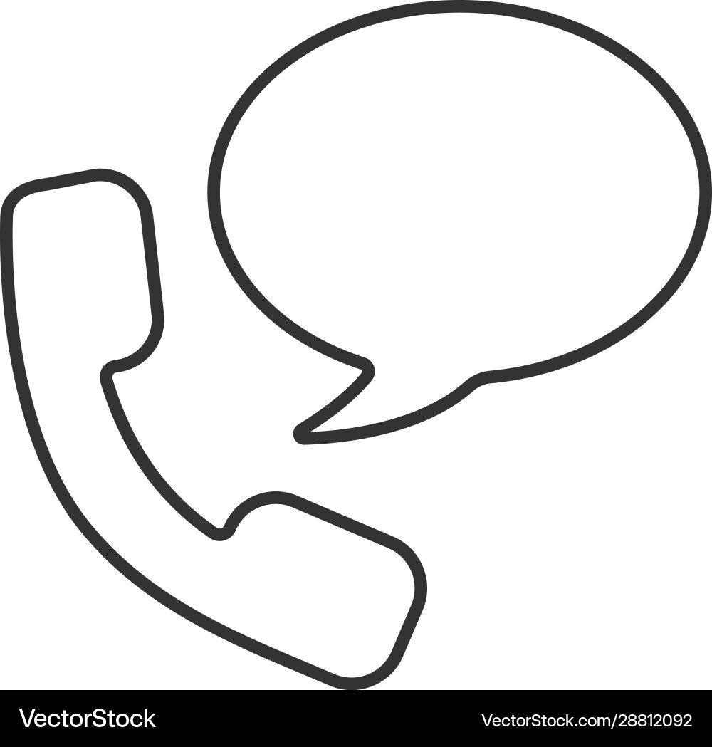 Handset with speech bubble linear icon Handset with speech bubble linear icon vector image
