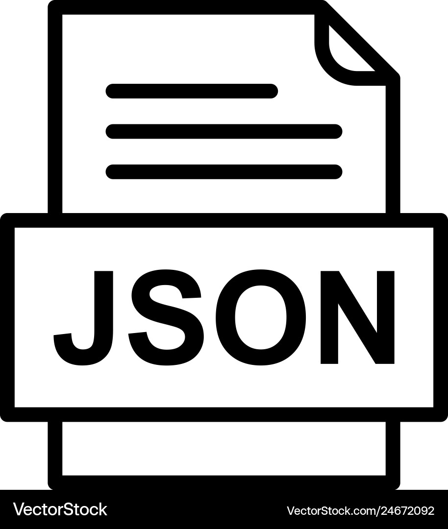 Json file document icon vector image