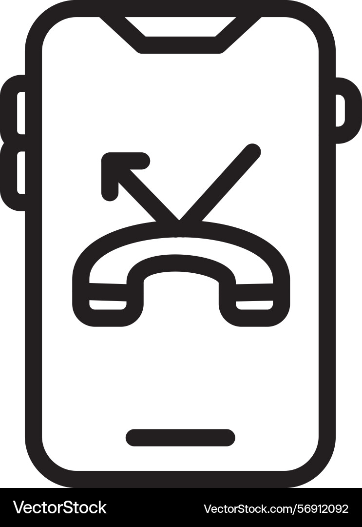 Missed call linear style icon design Vector Image