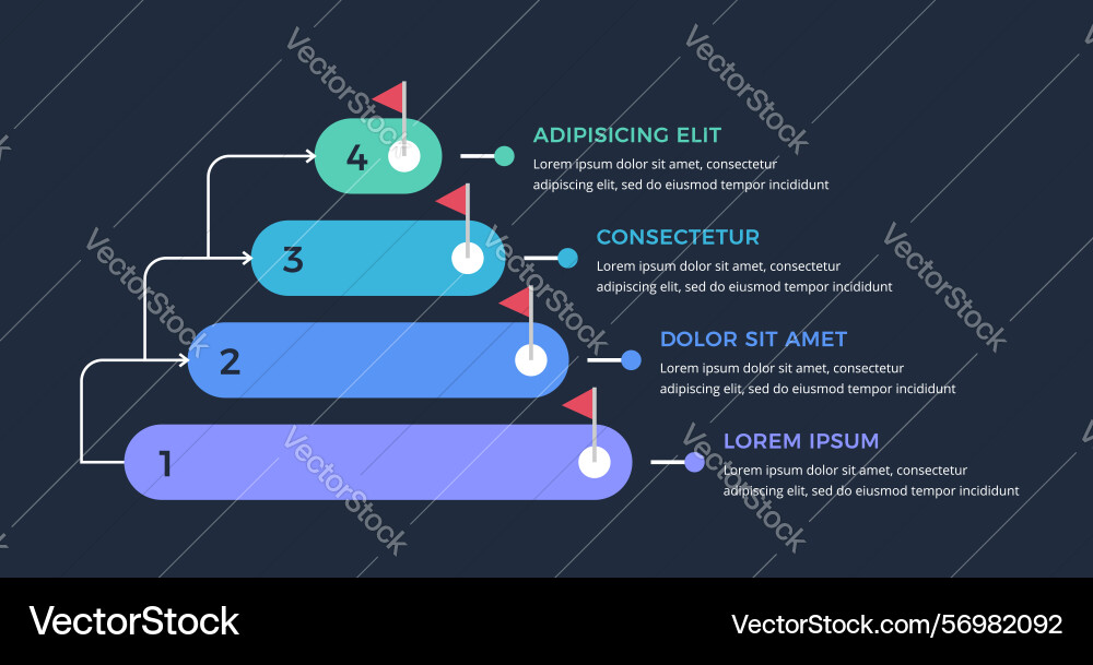 Pyramid diagram with four elements Vector Image