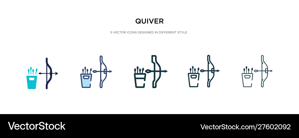 Quiver icon in different style two colored vector image