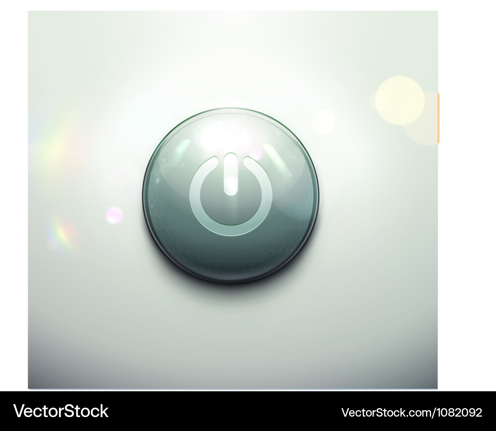 Realistic Round Power Button vector image