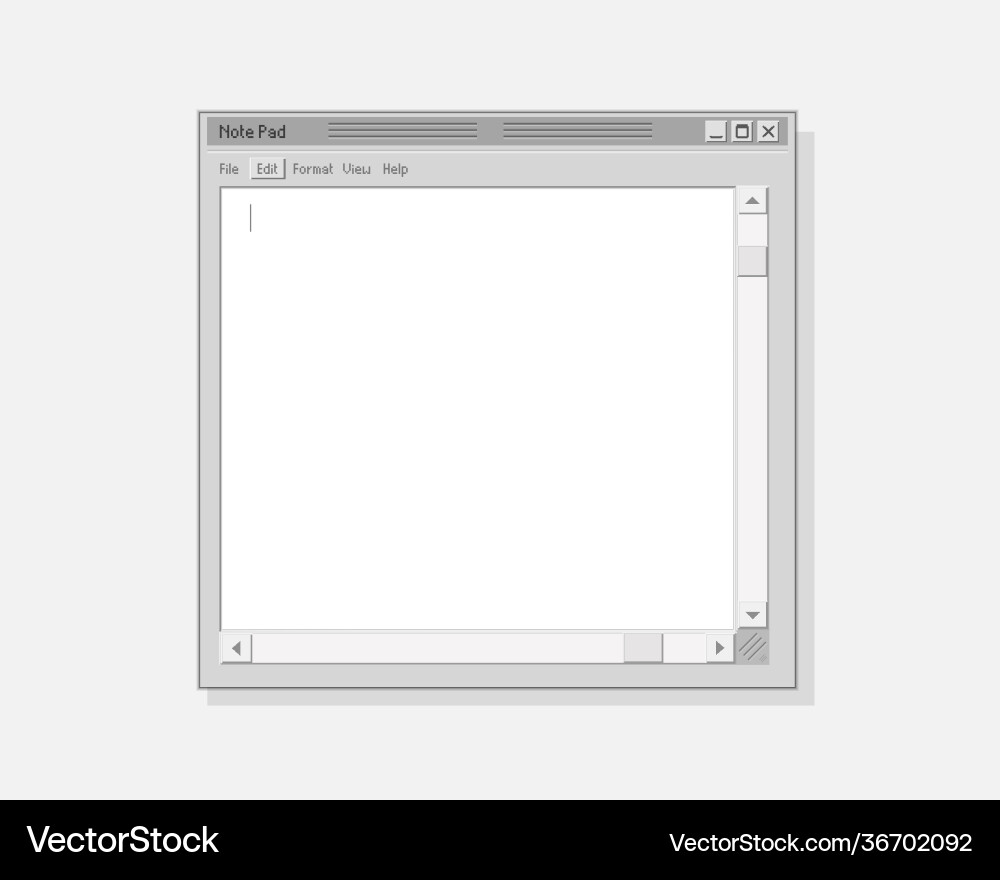 Retro computer notepad web notebook for notes Retro computer notepad web notebook for notes vector image