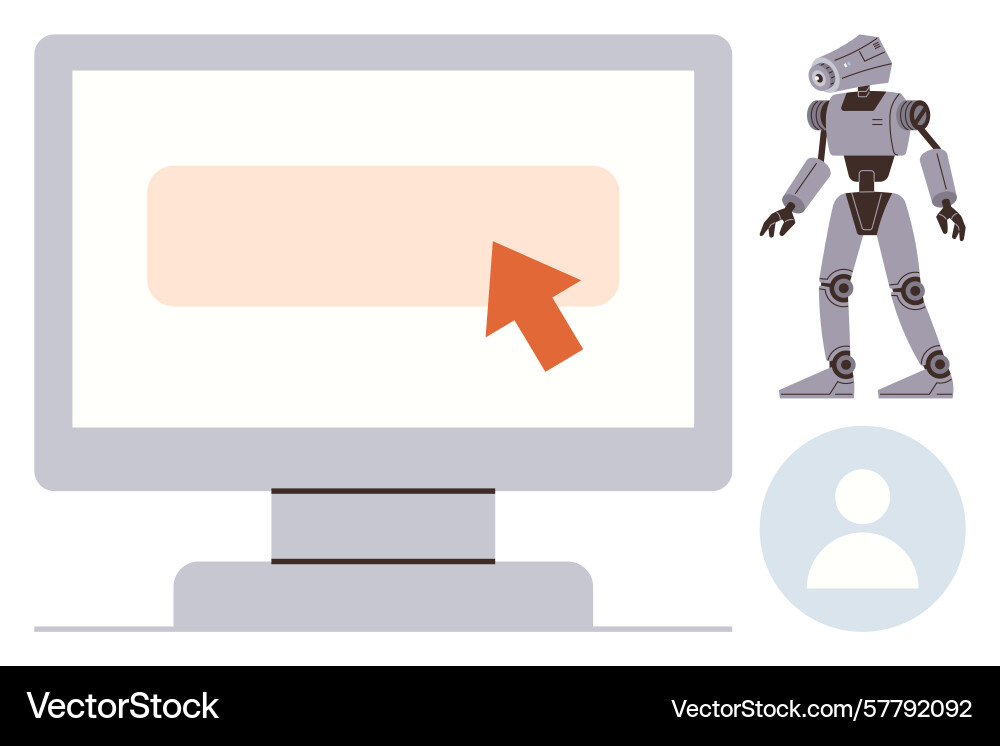 Robotic technology and user interaction with Robotic technology and user interaction with vector image