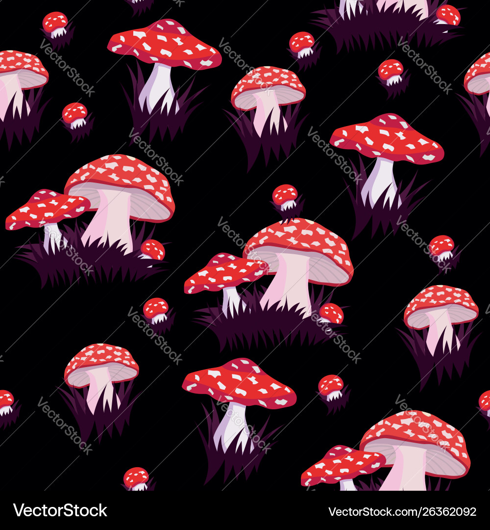 Seamless pattern with fly agaric print for fabric Seamless pattern with fly agaric print for fabric vector image