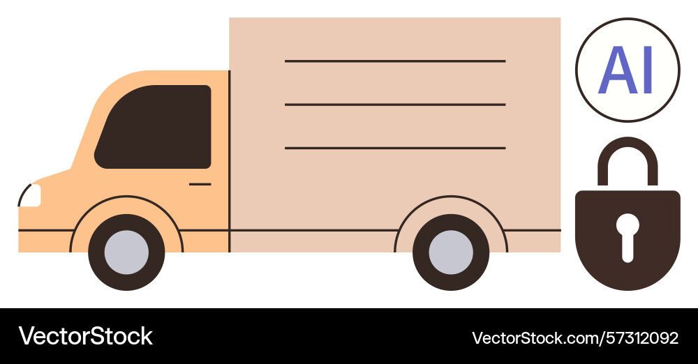 Secure delivery concept with ai-powered logistics Vector Image