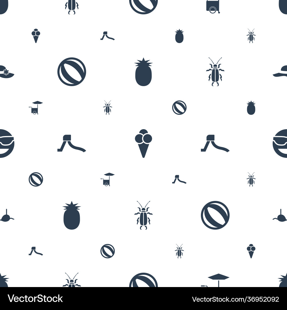 Summer icons pattern seamless white background Vector Image