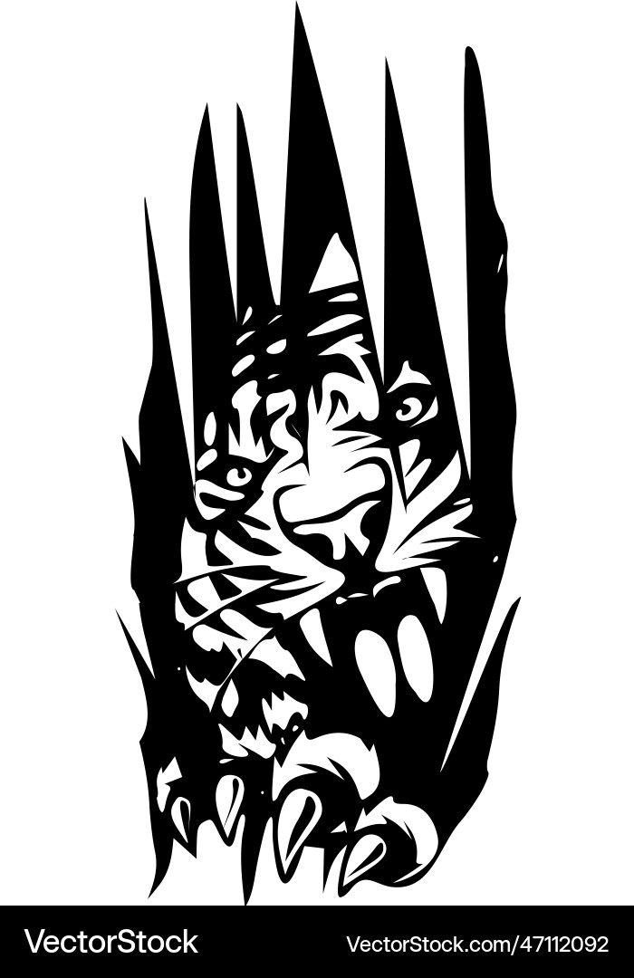 Tiger head scratch element image Vector Image