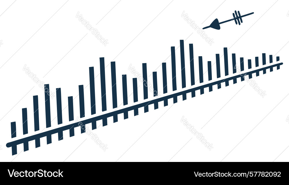 Vertical bar graph with rising values growth Vector Image