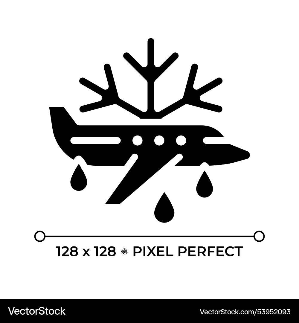 Aircraft deicing black glyph icon Aircraft deicing black glyph icon vector image