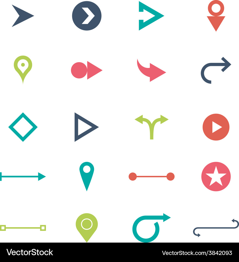 Arrow Icon Set - Circular & Simple vector image