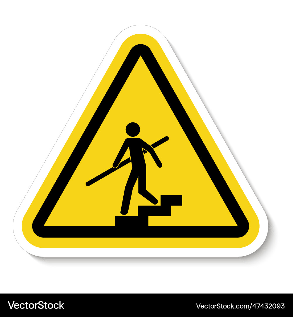 Avoid a fall use handrails sign Avoid a fall use handrails sign vector image