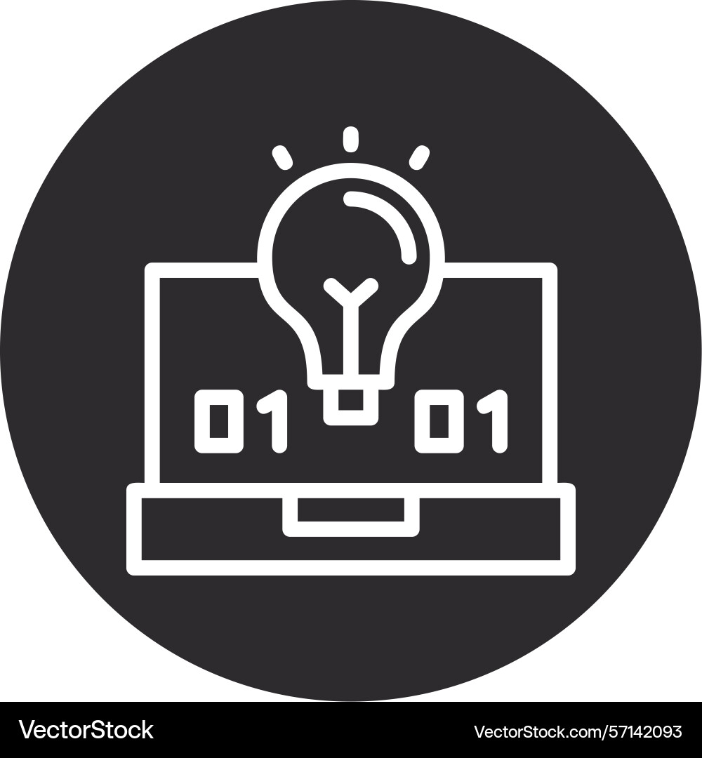 Byte wiz inverted circle black Vector Image